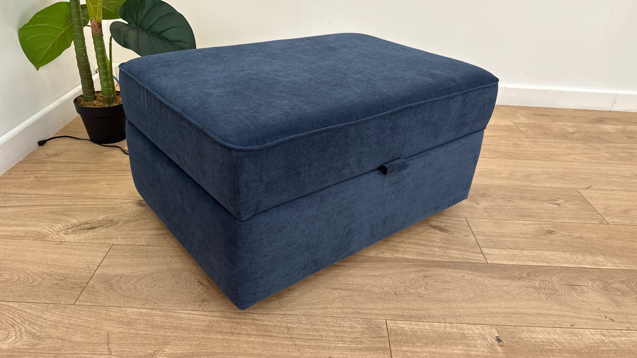 DFS Orka Fabric Footstool in Denim
