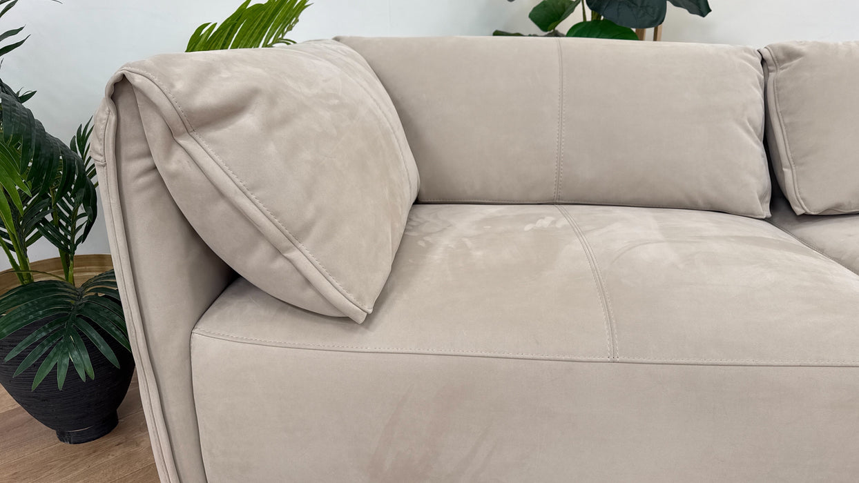 Sofology The Tessuto 3 Seater Split Fabric Sofa in Lifestyle Nubuck-Feel Fabric Stone