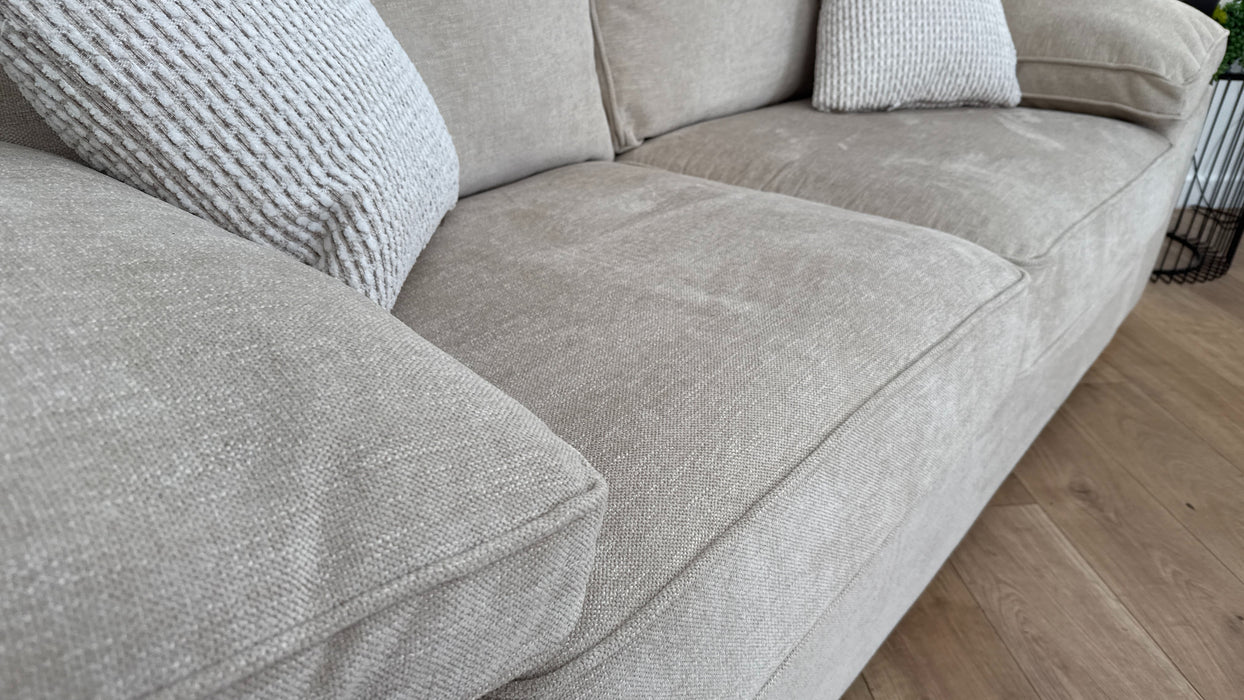 Sofology Brixton Fabric 3 Seater in Linen Look Chenille Natural Mix