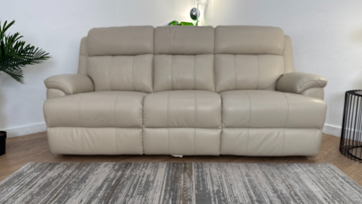 Sofology Gracie Leather 3 Seater in Trusty Sheen Bone China