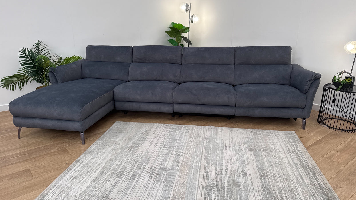 Sofology The Missouri 4 Seater Recliner Chaise in Lifestyle Flecked Fabric Charcoal