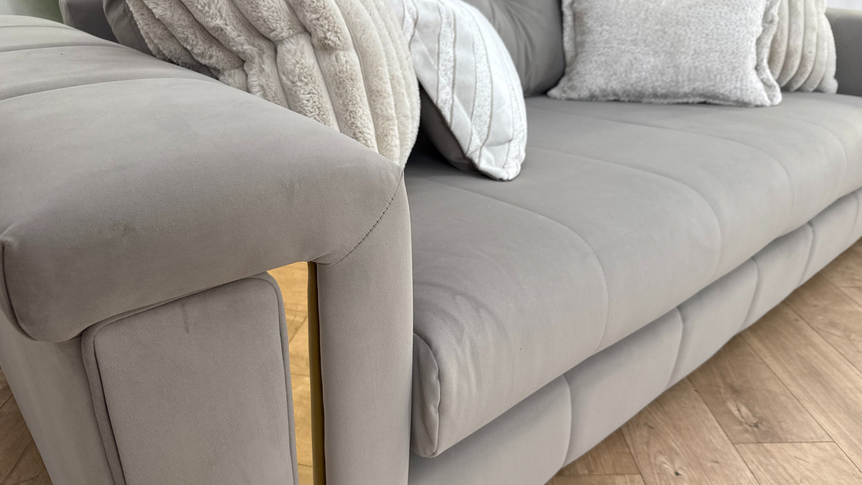 Sofology The Oscar 3 Seater Fabric Sofa in Super Matt Velvet Pebble Mix