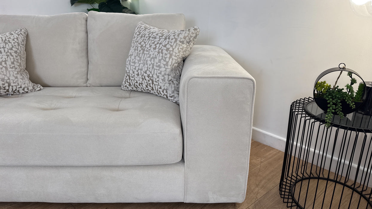 Sofology Ascot Fabric 2 Seater Bench Seat in Soft Sherpa Natural Mix