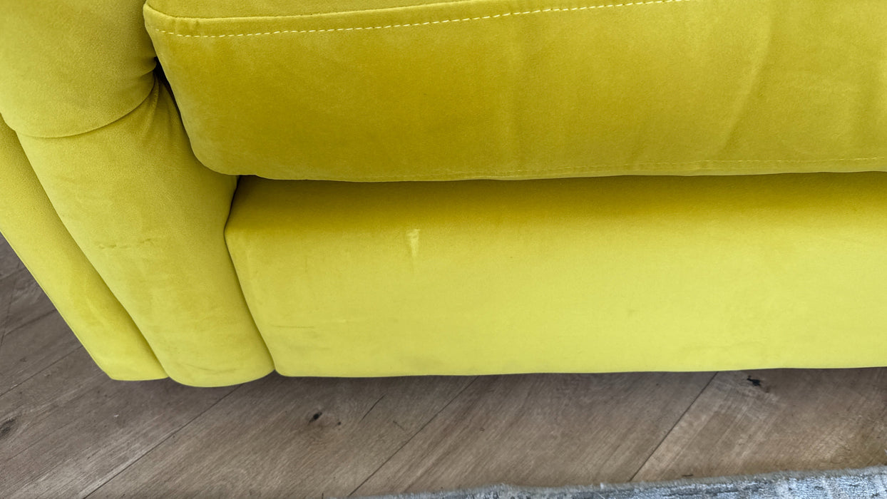 DFS The Windsor 3 Seater Fabric Sofa Bed in Velvet Yellow