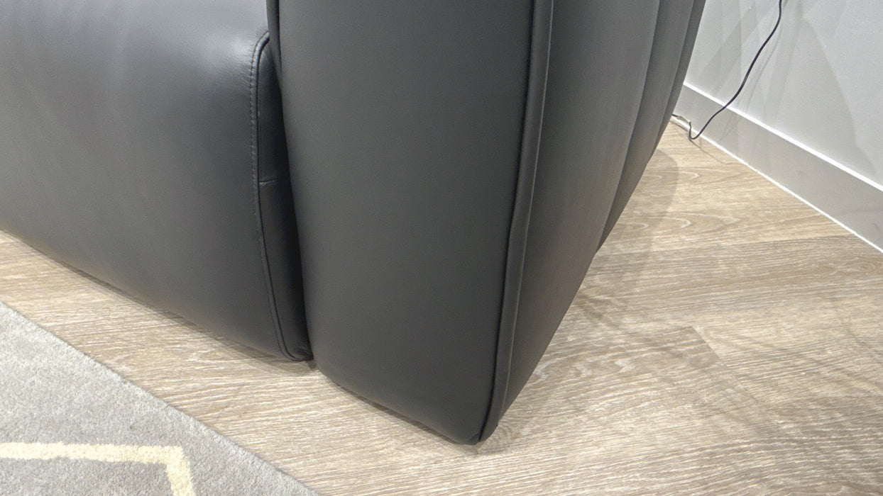 Sofology Daxton Leather Chair Motion Chaise + Speaker  in Trusty Matt Jet Black