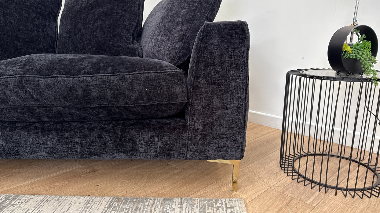 Sofology Rococo Fabric 4 Seater Pillow Back in Verbier Black Mix