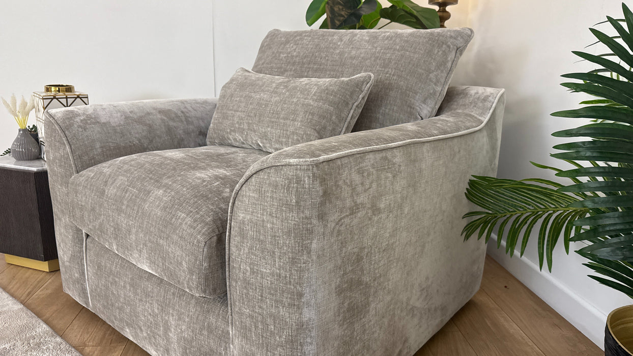 Sofology Georgio Fabric Chair in Stone All Over