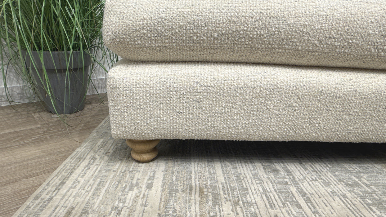 Sofology Hampton Fabric Small Bench Foostool in Chunky Knit Chenille Opal