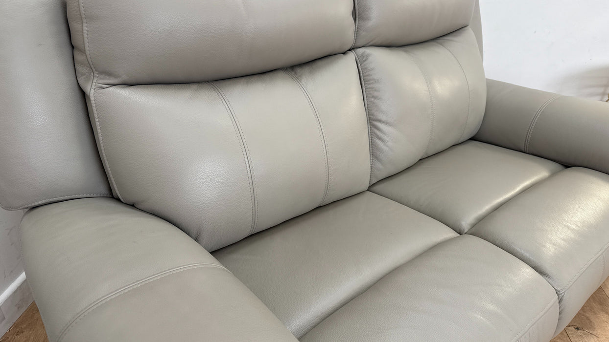 DFS Wren 2 Seater Leather Sofa in Silver