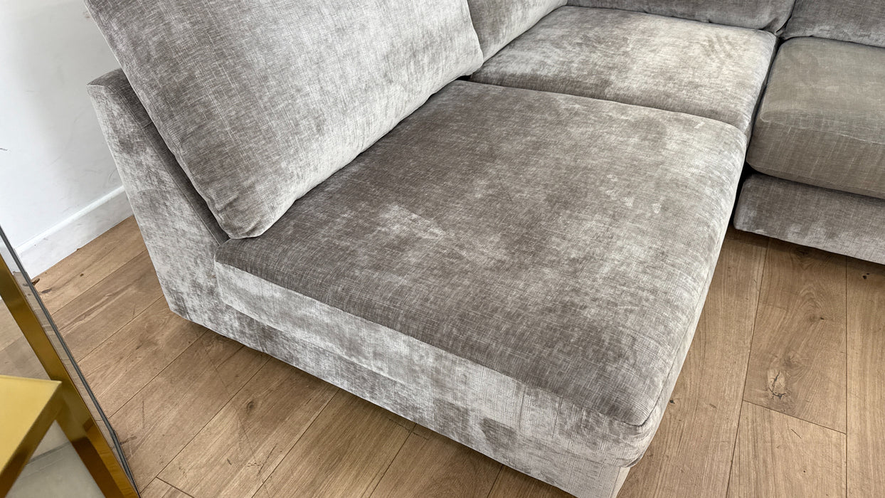 Sofology The Majestica Open end Chaise 1 Corner 2 Fabric Sofa in Luxe Chenille Stone Mix