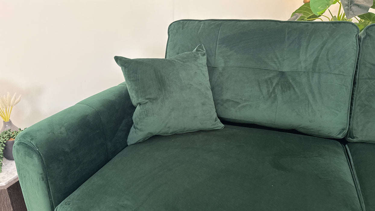 Sofology Islington Fabric 3 Seater Hypnos Deluxe Sofa Bed in Sleek Green