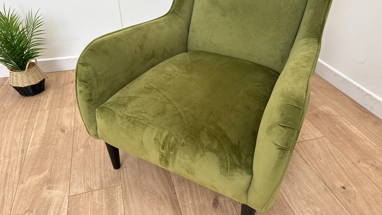 Canterbury Fabric Accent Chair - Olive Green