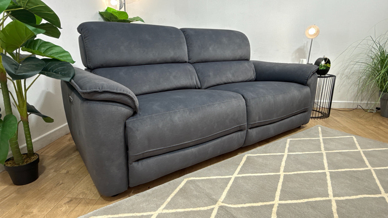 Sofology Hugo Fabric 2.5 Seater Power Recliner/Headrest in Lifestyle Flecked Charcoal
