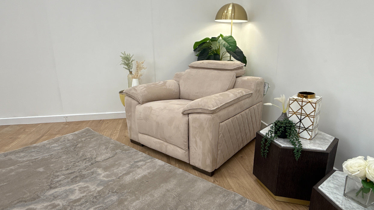 Sofology The Benz Recliner Chair in Lifestyle Plush Fabric Mink