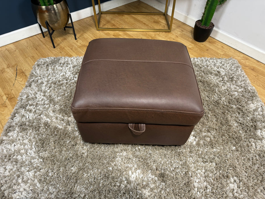 Galleria Storage Footstool Apollo Marrone Leather (WA2)