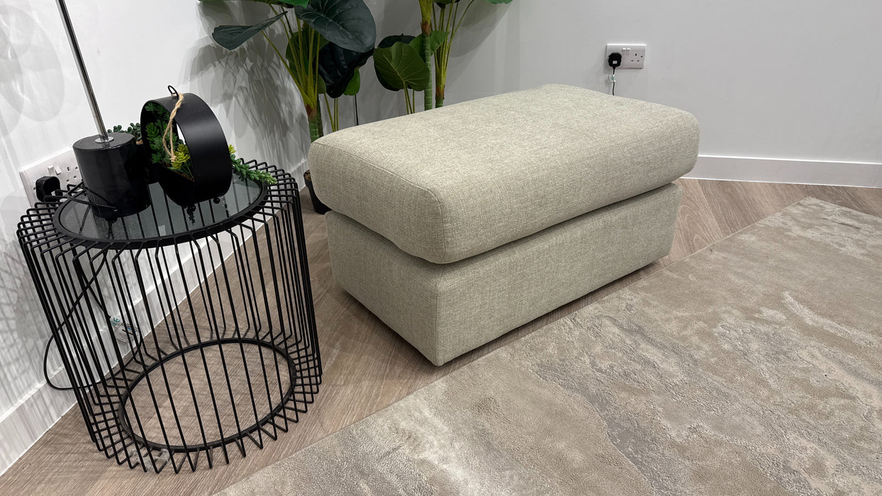 Sofology Harrington Small Bench Footstool in Chenille Sage Grey Mix