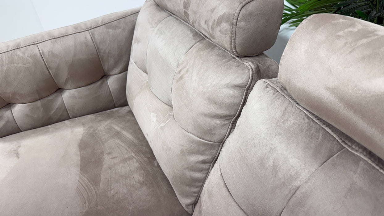 Sofology Muse Fabric 2 Seater Power Recliner Supportive Headrests in Lifestyle Plush Nutmeg