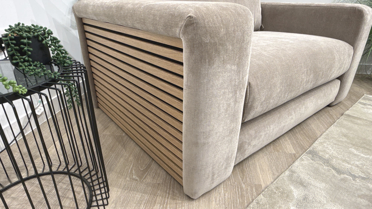 Sofology Cove Fabric Loveseat in Soft Chenille Wicker Mix