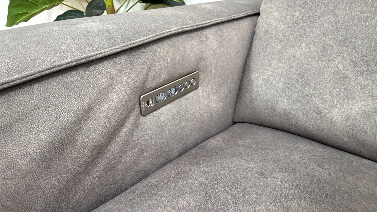 Sofology Horizon Fabric 2.5 Seater Power Recliner/Headrest in Lifestyle Flecked Mocha
