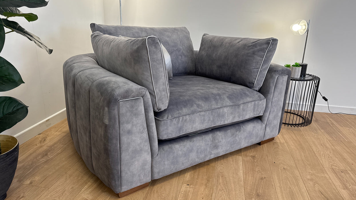 Emperor 1.5 Seater - Fabric Loveseat - Lucerne Silver Mix