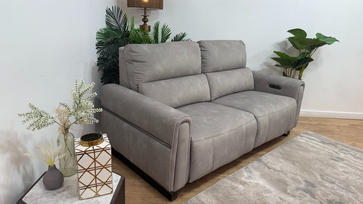 Sofology Ravello Fabric 2.5 Seater Power Recliner in Lifestyle Flecked Stone