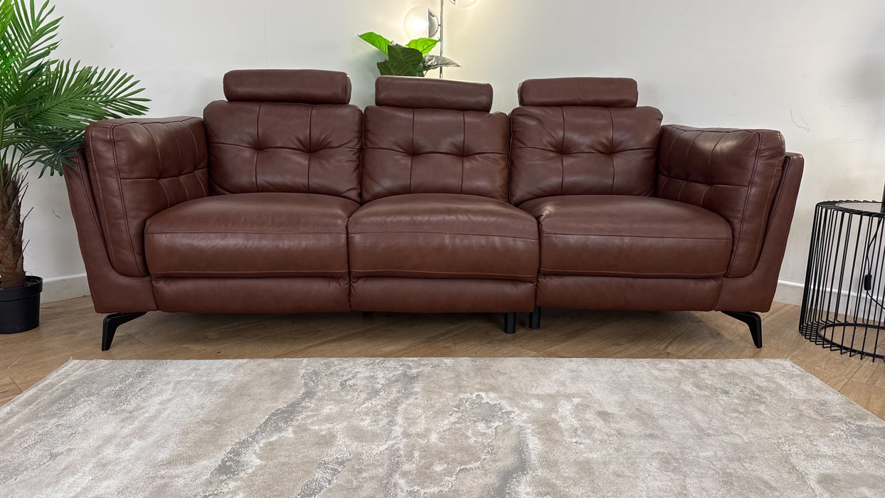 Sofology Muse Leathe 3 Seater in Chestnut