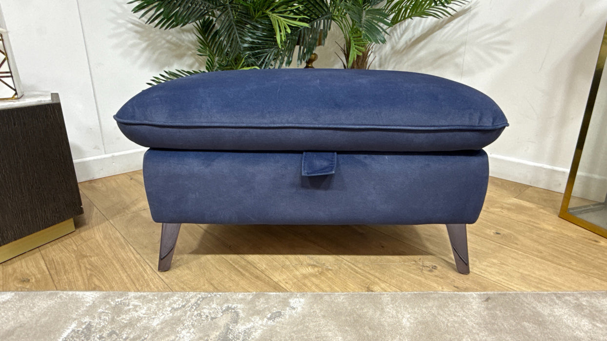 Sofology Bailey Fabric Designer Storage Footstool in Lifestyle Flecked Navy
