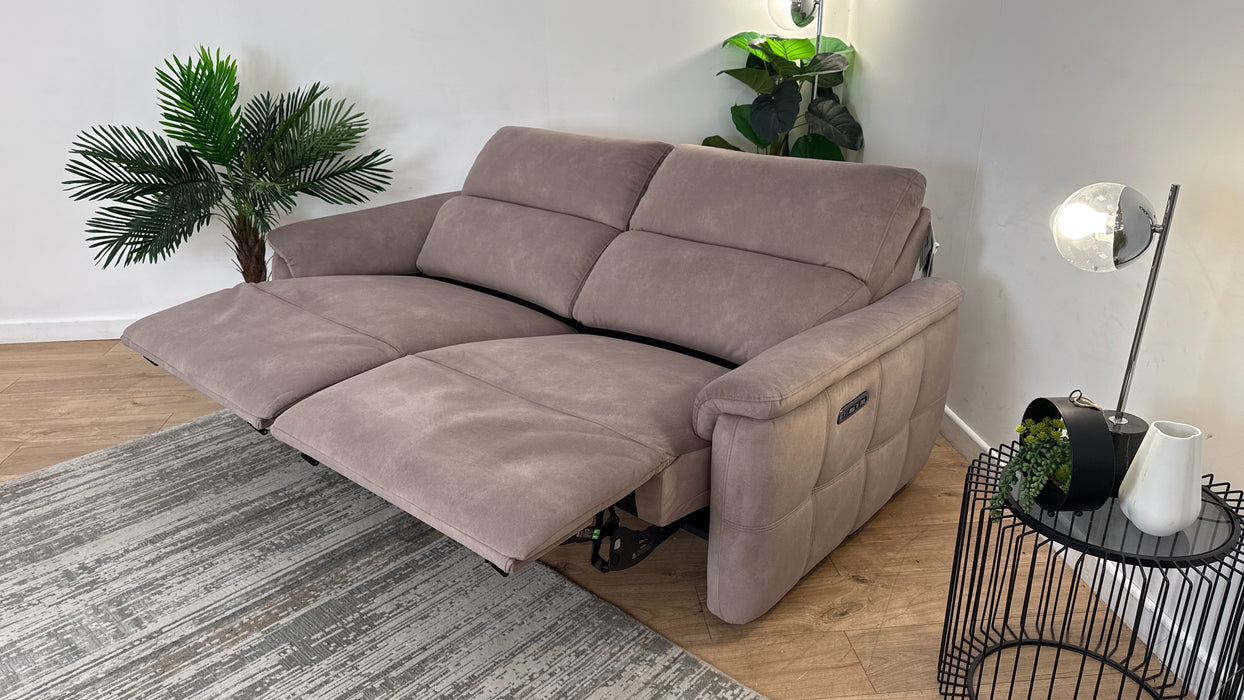 Sofology Ripley Fabric 2.5 Seater Power Recliner/Headrest in Lifestyle Flecked Nutmeg