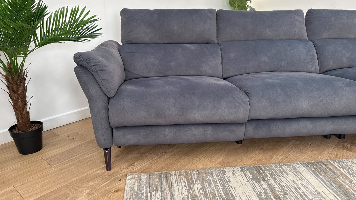 Sofology The Missouri 4 Seater Chaise Recliner Sofa in Lifestyle Flecked Fabric Charcoal