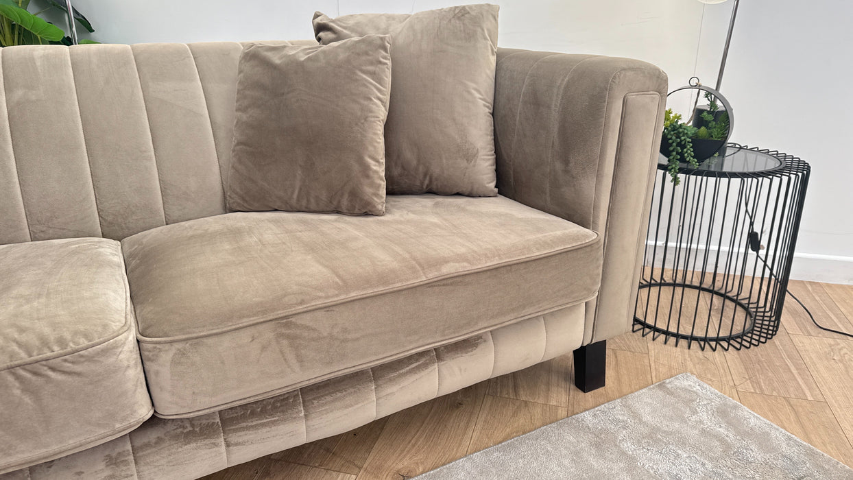 Sofology Fluted Isla Fabric 3 Seater in Mocha All Over