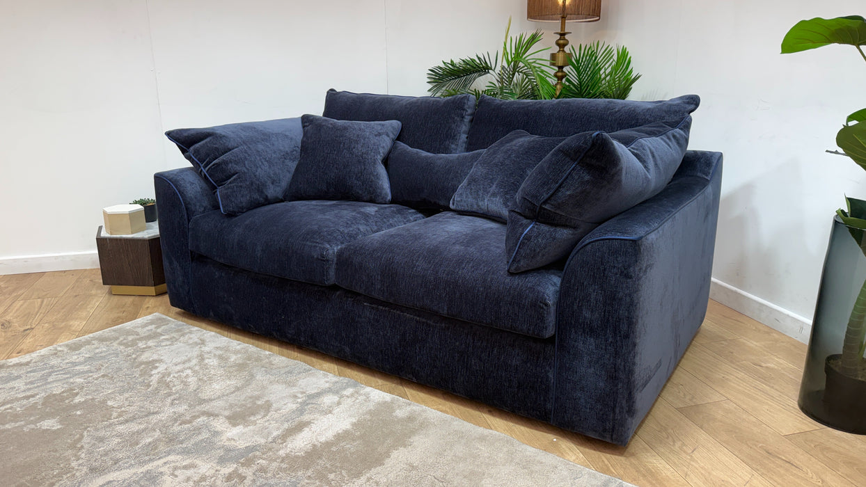 Sofology Georgio Fabric 3 Seater Extra Flex Seats in Luxury Deep Pile Chenille Denim Mix