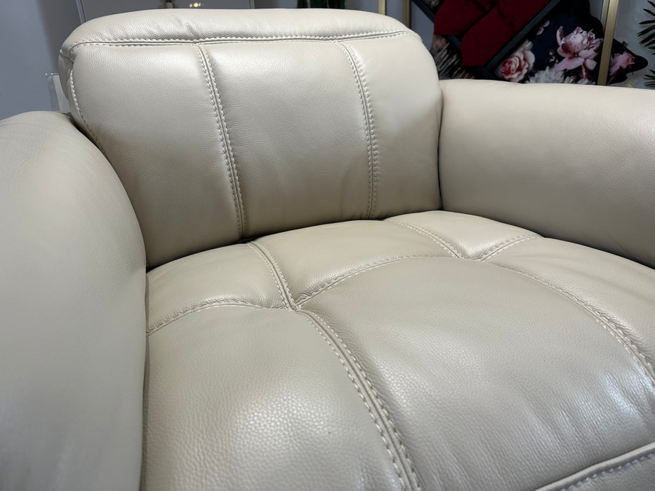 Packham - Power Reclining Leather Chair - Le Mans Silver