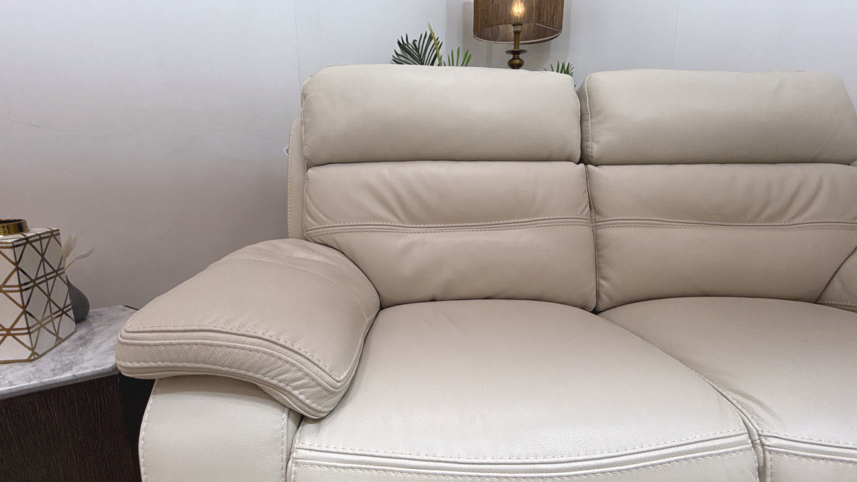 DFS The View Leather 2 Seater Power Recliner in Ivory
