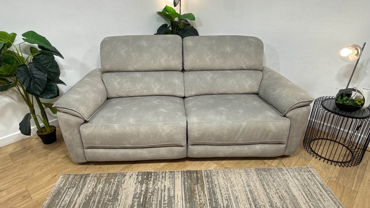 Sofology Hugo Fabric 2.5 Seater Power Recliner/Headrest in Lifestyle Flecked Stone