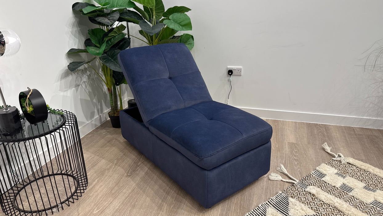 Sofology Paramount Fabric Dual Storage Footstool in Lifestyle Flecked Navy