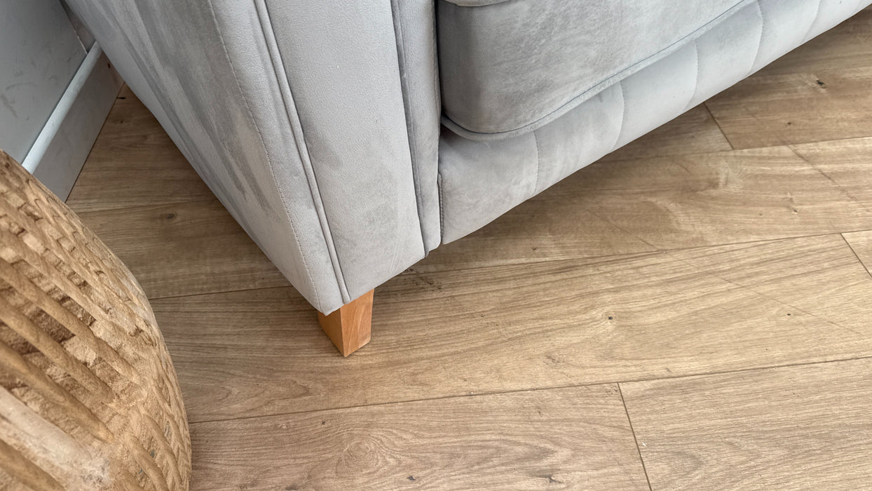 Sofology Fluted Isla Fabric 2 Seater in Velluto Silver