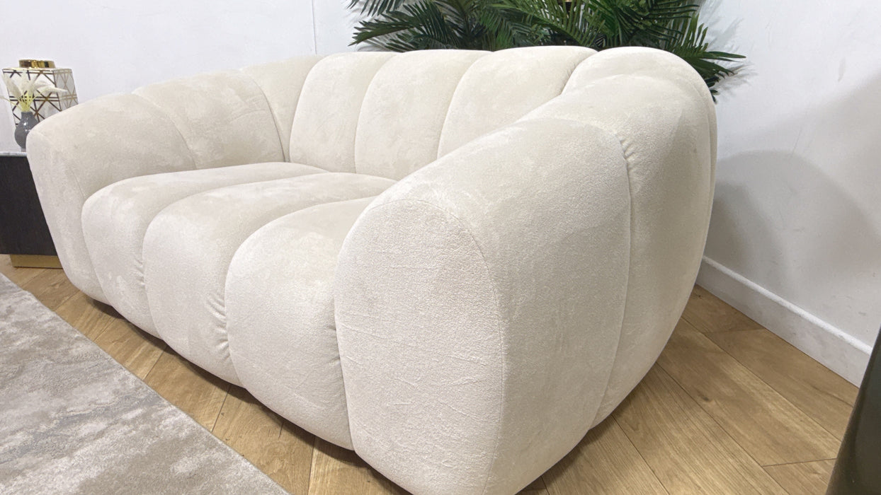 Sofology Waldorf Fabric Loveseat in Soft Sherpa Natural Mix