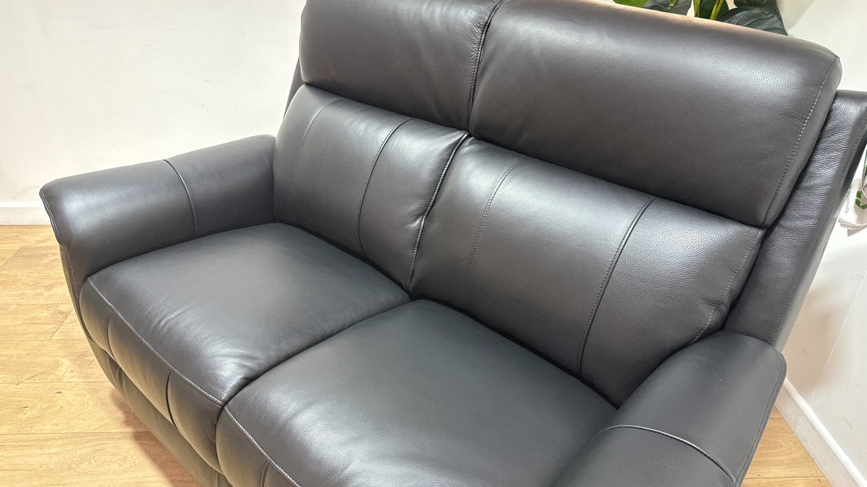 Sofology Bradie Leather 2 Seater in Trusty Embossed Jet Black