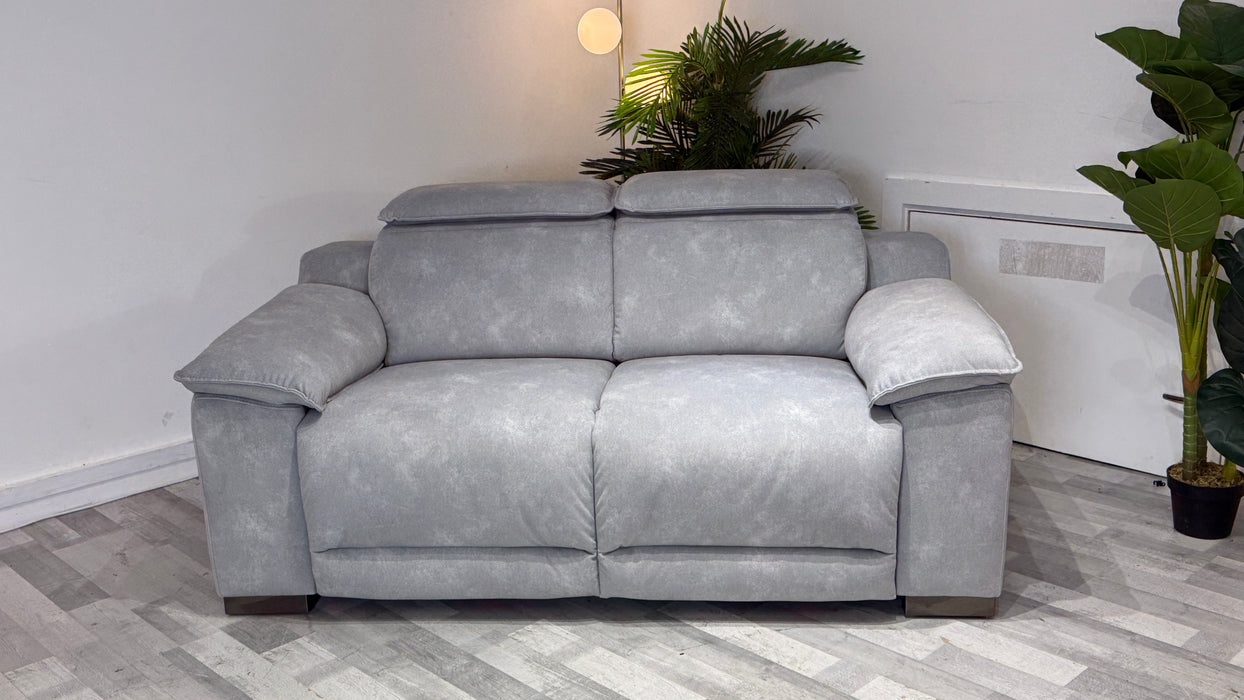 Benz 2 Seater - Lifestyle Flecked Fabric Silver