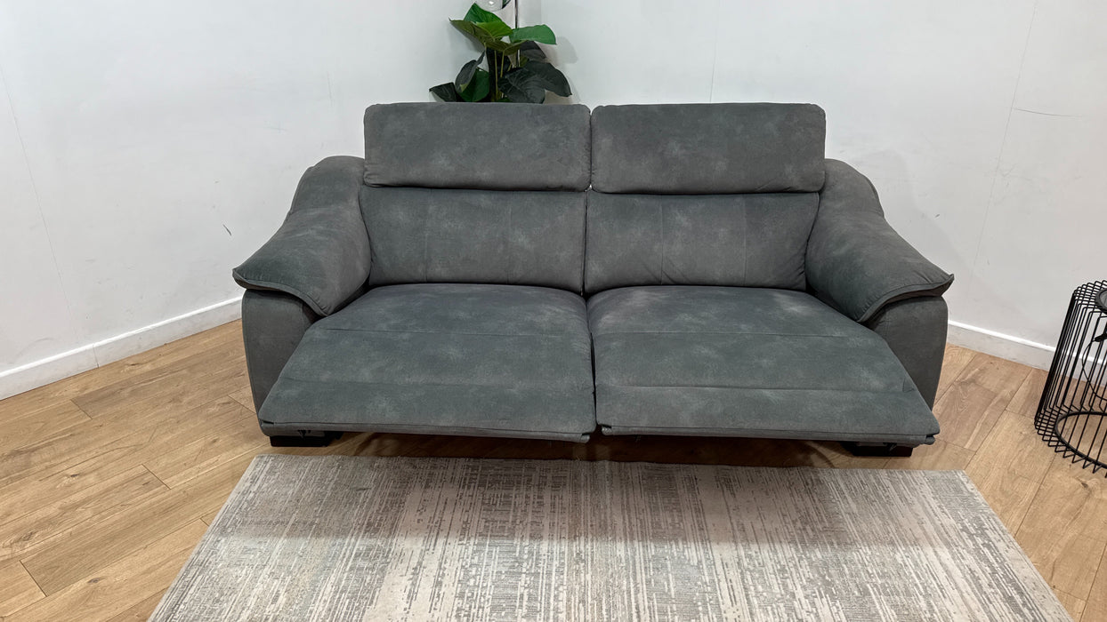 Sofology Carrera Fabric 2.5 Seater Power Recliner/Headrest in Lifestyle Flecked Mineral Green