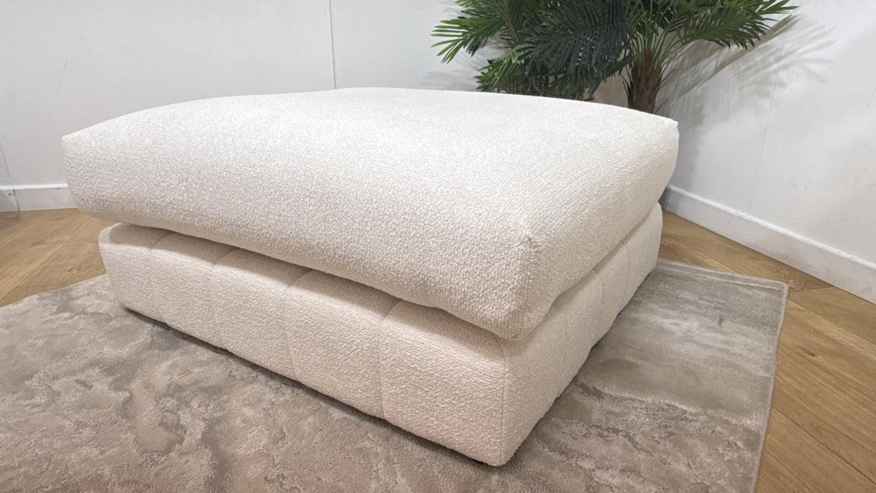 Sofology Westwood Fabric Footstool in Soft Boucle Ecru
