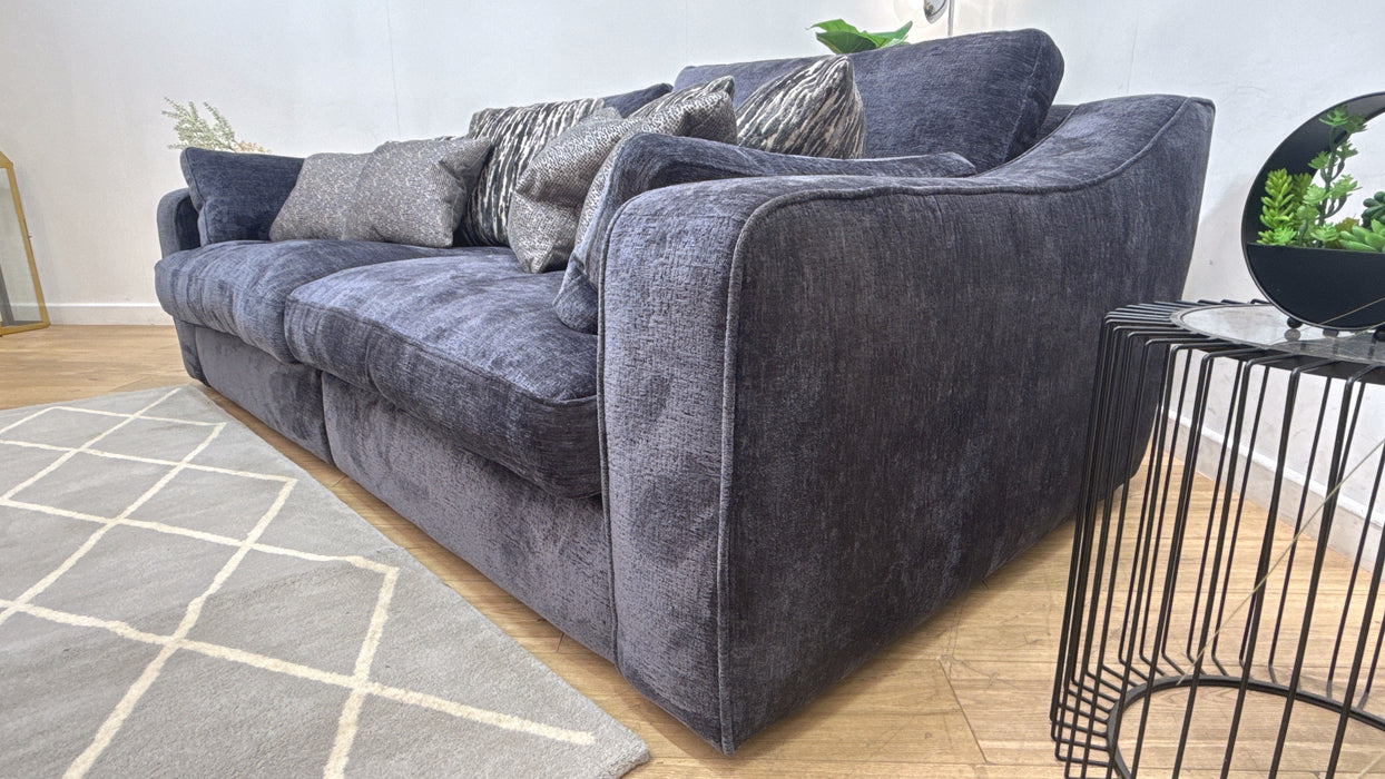Sofology Bellagio 3 Seater Split Reversible Feather Flex Interior in Chunky Luxe Chenille Ink Mix
