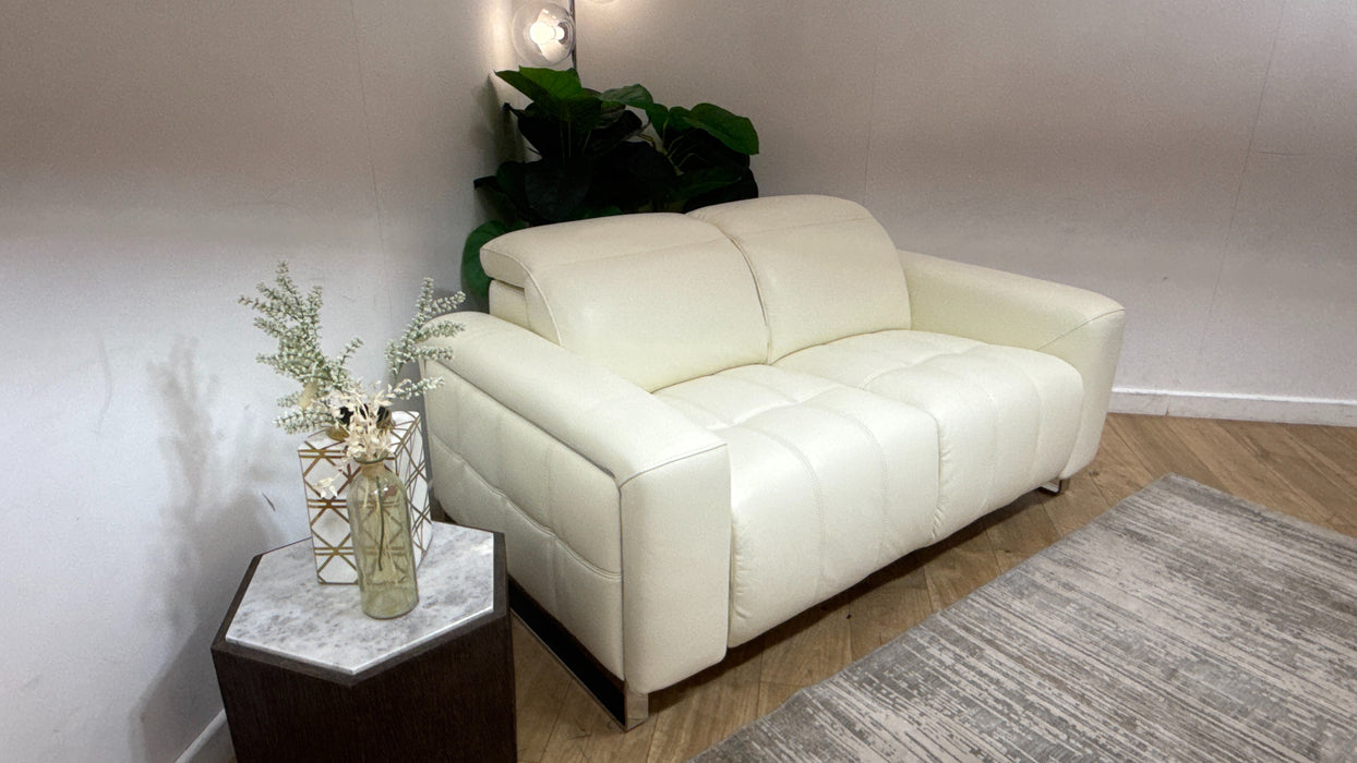 Sofology Marvella Leather 2 Seater in Trusty Sheen White