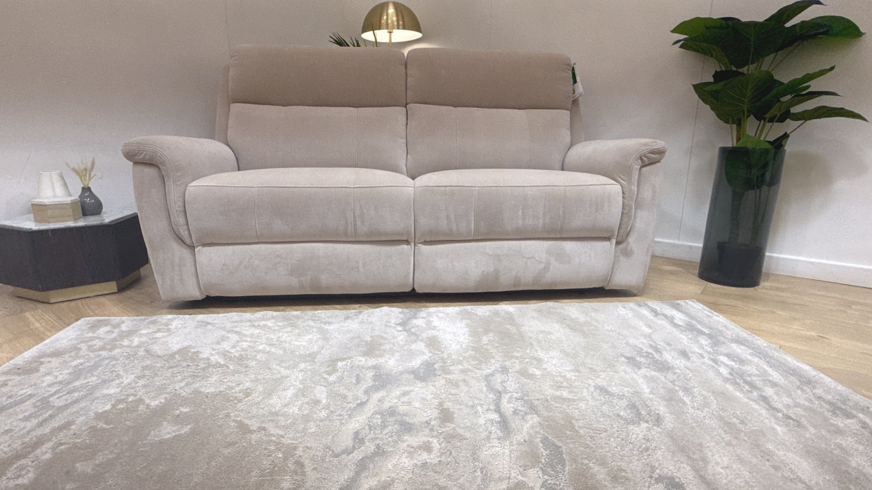 Sofology Bradie Fabric 2.5 Seater Power Recliner/Headrest in Relaxed Chenille Cotton