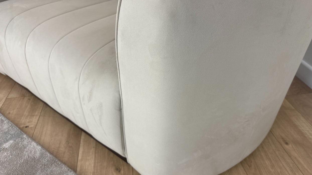 Sofology The Fitzrovia Fabric Loveseat in Matt Velvet Stone Mix With Trim