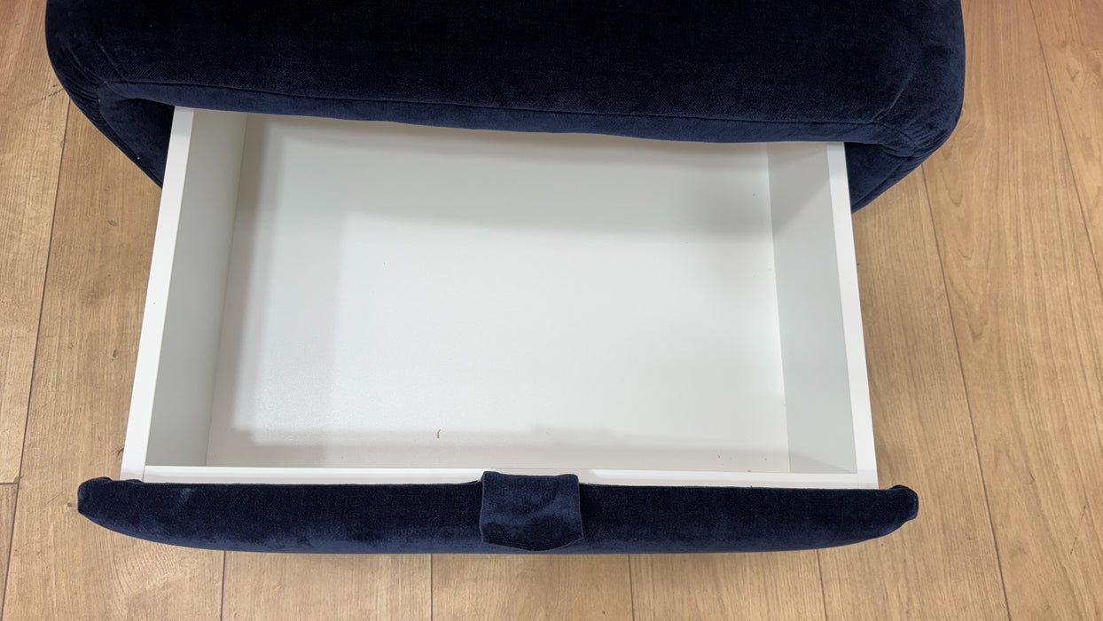 Sofology Waldorf Fabric Storage Footstool in Soft Chenille Navy