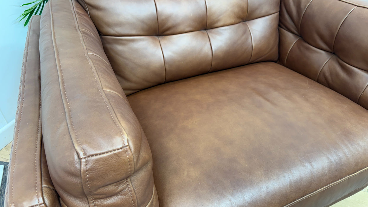 Sofology Muse Leather Loveseat in Relaxed Matt Espresso