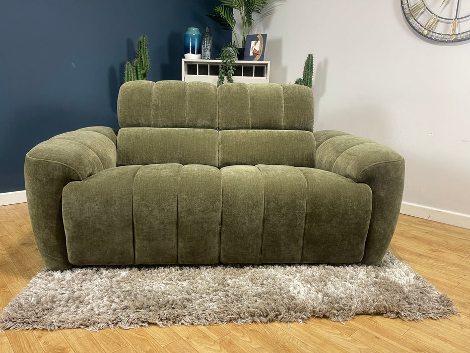 Nobu Fabric 2 Seater - Relaxed Chenille Olive Green (WA2)