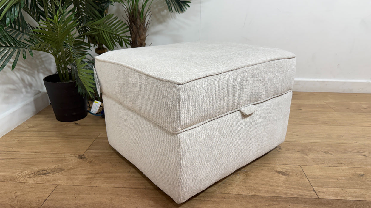 Sofology Mayfair Fabric Storage Footstool in Linen Look Chenille Mist