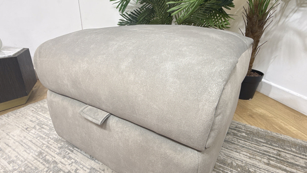 Sofology Marvella Fabric Storage Footstool in Lifestyle Flecked Stone